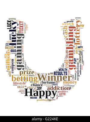 Lucky Horseshoe, word cloud concept on white background. Stock Photo