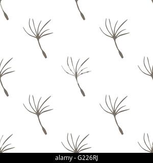 Seamless ornate floral pattern. Pattern of dandelion seeds Stock Vector