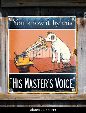 A vintage ' His Masters Voice ' promotional poster Stock Photo