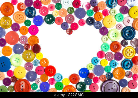 Many original buttons isolated on white background Stock Photo