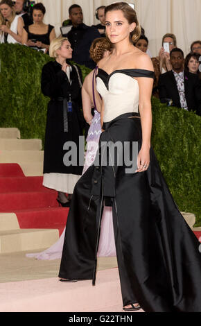 New York City, USA - May 2, 2016: Actress Emma Watson attends the 2016 Met Gala Stock Photo