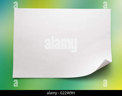 Blank sheet of paper on colorful background Stock Photo