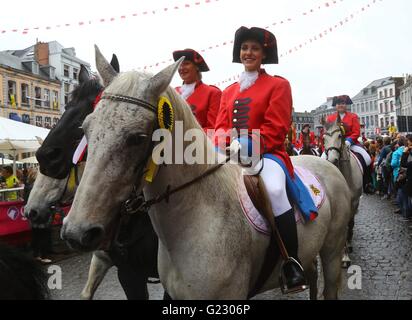 Mons, Belgium. 22nd May, 2016. Kids take part in the Doudou festival ...