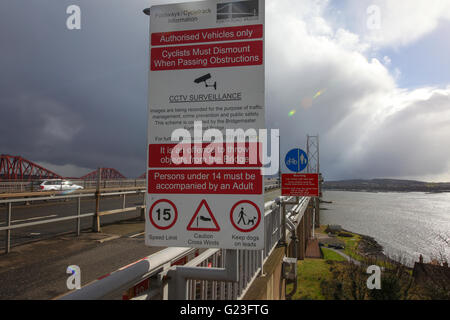 Forth Road Bridge, suspension bridge, east central Scotland, opened in 1964, spans the Firth of Forth, Queensferry crossing, three bridges, truck road Stock Photo