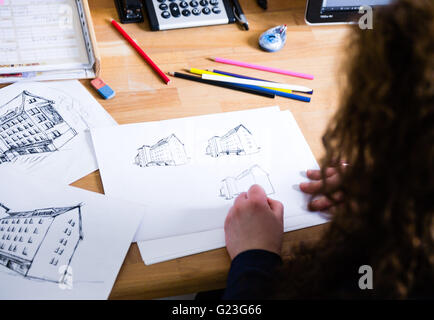 Graphic designer drawing Stock Photo