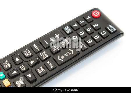 TV Remote Control Isolated on White. Stock Photo