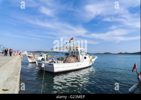 Fishing boats in Alibey Cunda Island Balikesir Turkey. Cunda Island, also called Alibey Island Stock Photo