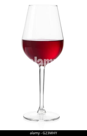 Red wine glass isolated on white, clipping path