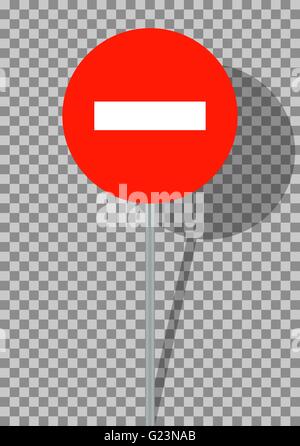 Road signs. It is prohibited to enter vehicles on transparent ba Stock Vector