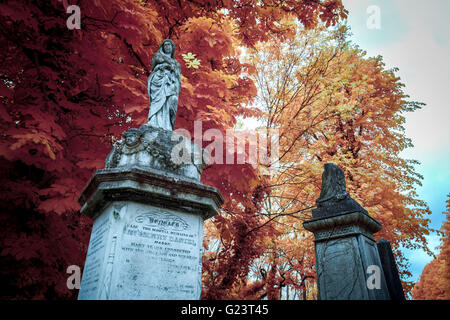 Nunhead Cemetery Annual Open Day in South East London, UK. Photographed in Infrared. Stock Photo