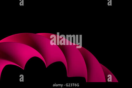 Purple spiral as abstract object on the dark background. 3D rendered image. Stock Photo