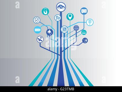 Self-driving smart car infographic as vector illustration Stock Vector
