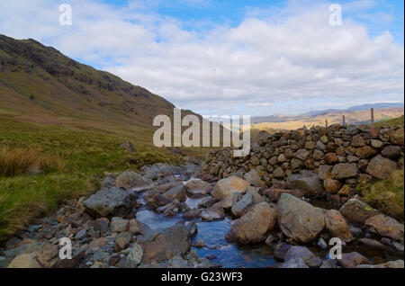 hilltop stream near the honnister pass in the lake district, cumbria Stock Photo