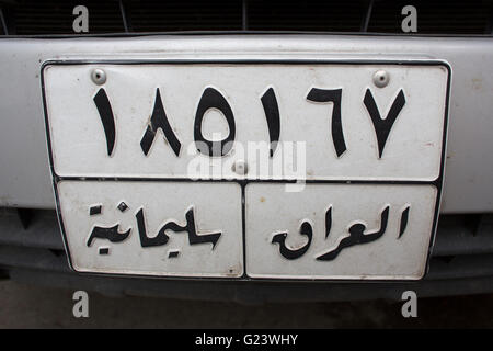 Iraqi license plate Stock Photo