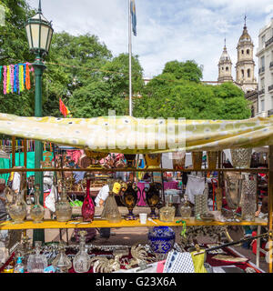 The Sunday Flea Market in San Telmo, Plaza Dorrega,  Buenos Aires, Argentina Stock Photo