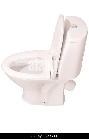 Toilet bowl isolated on white. Clipping path inside. Stock Photo