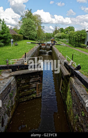 Wootton Rivers lock on the Kennet and Avon Canal in Wiltshire England ...