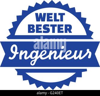 World's best Engineer emblem german Stock Vector