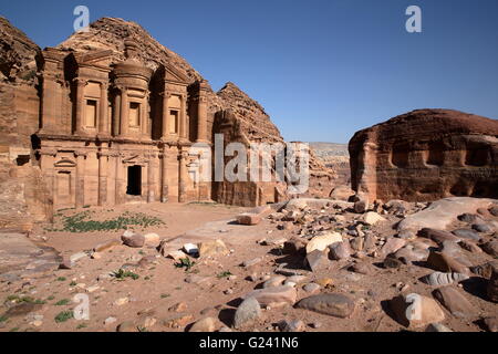 The Monastery Al Deir in Petra, Jordan Stock Photo