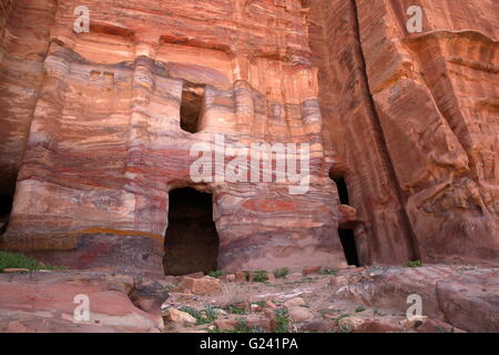 The Silk Tomb in Petra, Jordan Stock Photo