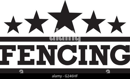 Fencing Word Stock Vector