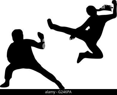 Kungfu silhouette Stock Vector