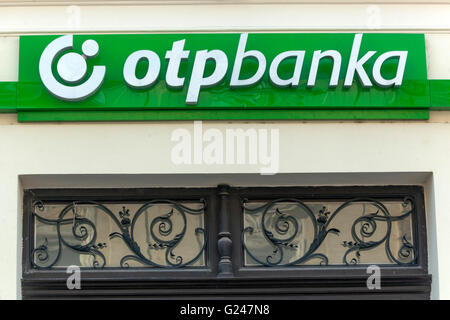 OTPBanka sign, Slovakia, Europe Hungarian bank Stock Photo