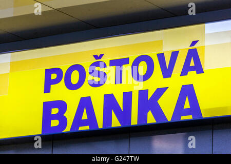 Postova Banka sign, Slovakia, Europe Stock Photo
