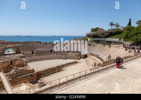 Roman amphitheatre, Tarragona, Catalonia, Spain Stock Photo
