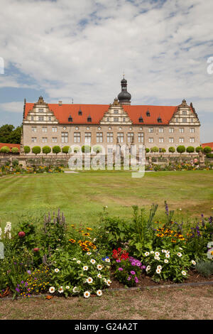 Palace Garden and Schloss Weikersheim Palace, Weikersheim an der Tauber, Tauber Valley, Baden-Württemberg, Germany Stock Photo