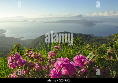 Lake Taal and Taal volcano from Tagaytay, Luzon, Philippines Stock Photo