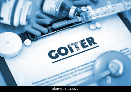 Goiter Diagnosis. Medical Concept. Stock Photo