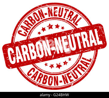 carbon-neutral red grunge round vintage rubber stamp Stock Photo