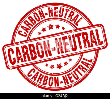 carbon-neutral red grunge round vintage rubber stamp Stock Photo