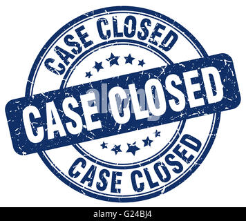 case closed blue grunge round vintage rubber stamp Stock Photo