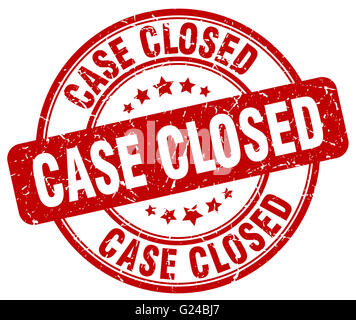 case closed red grunge round vintage rubber stamp Stock Photo