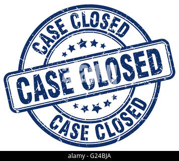 case closed blue grunge round vintage rubber stamp Stock Photo