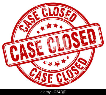 case closed red grunge round vintage rubber stamp Stock Photo