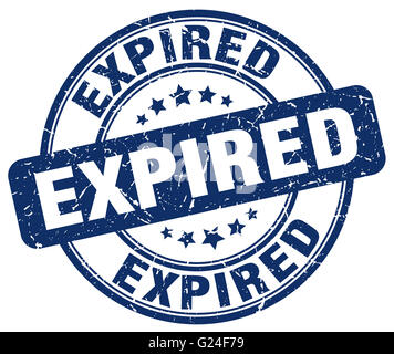 Expired Vintage Seal Isolated On White Expired Blue Vintage Seal Isolated On White Stock Photo