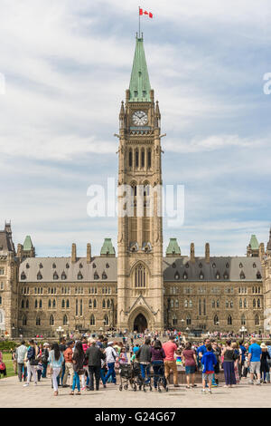 Peace Tower of Canadian Parliament Building in Ottawa, Canada Stock Photo