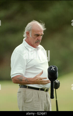 sean connery plays golf at gleneagles with jackie stewart Stock Photo