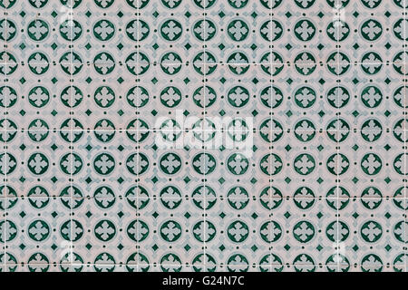 traditional azulejos tiles on facade of old house in Portugal Stock Photo