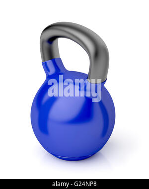 Kettlebell on shiny white background Stock Photo