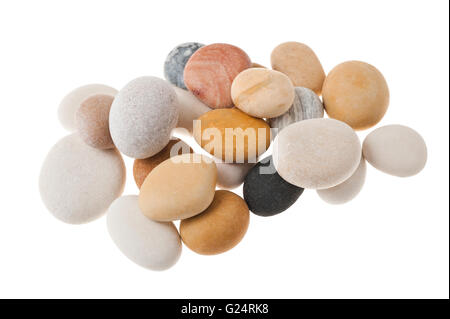 Smooth Stones isolated on white background Stock Photo