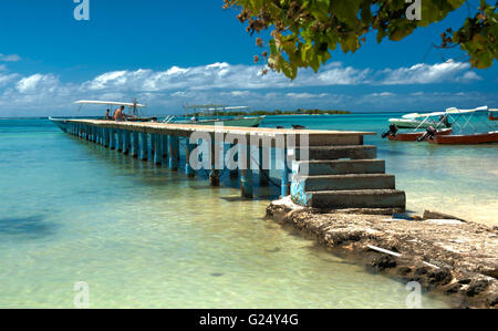 beach walk in French Polynesia moorea island tropical Stock Photo