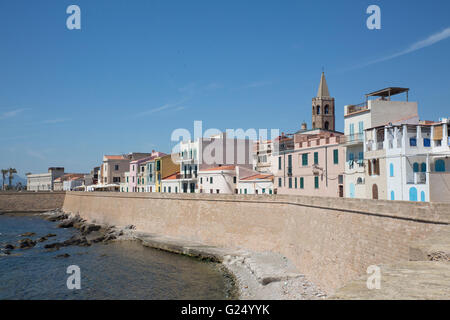 Italy, Sardinia, Western Sardinia, Alghero, city walls Stock Photo