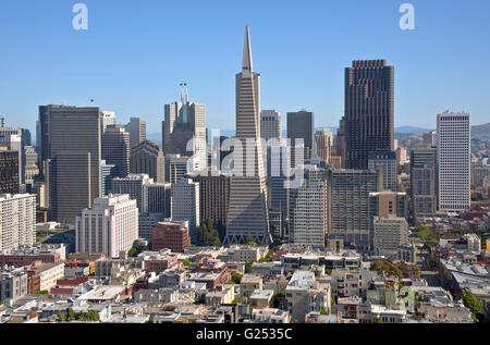 San Francisco skyline buildings and surrounding city. Stock Photo