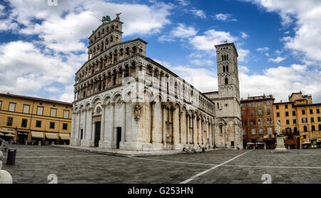 San Michele in Foro medieval church in Lucca. Tuscany, Italy Stock Photo