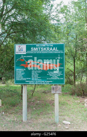 BAVIAANSKLOOF, SOUTH AFRICA - MARCH 6, 2016: An information board at Smitskraal in the Baviaanskloof (baboon valley). Stock Photo