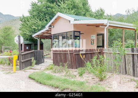 BAVIAANSKLOOF, SOUTH AFRICA - MARCH 6, 2016: The access control office at the eastern gate of the Baviaanskloof (baboon valley) Stock Photo